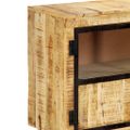 vidaXL Komoda hnedo-čierna 160x30x80 cm masívne surové mangovníkové drevo