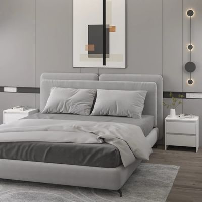 vidaXL Nočné stolíky 2 ks, biele 45x34,5x44,5 cm, kompozitné drevo
