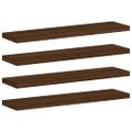 vidaXL Nástenné police 4 ks hnedý dub 40x10x1,5 cm kompozitné drevo