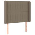 vidaXL Čelo postele s LED sivohnedé 83x16x118/128 cm látka