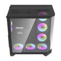 Počítačová skriňa Darflash FT418 PRO + 7 ventilátorov aRGB (čierna)