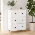 vidaXL Zásuvkový kabinet Biela s vysokým leskom 66 x 34,5 x 90 cm