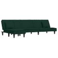 vidaXL Pohovka v tvare L tmavozelená 255x140x70 cm zamat