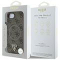 Guess HC MagSafe PU 4G Ring Triangle Logo case for iPhone 16e Brown