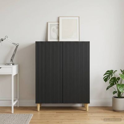 vidaXL Servírovacia skriňa Čierna 66 x 34,5 x 90 cm Kompozitné drevo