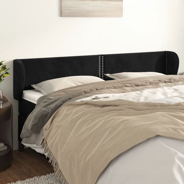 vidaXL Čelo postele so záhybmi čierne 163x23x78/88 cm zamat