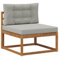 vidaXL Záhradná súprava gaučov 5 ks Prírodná a svetlosivá