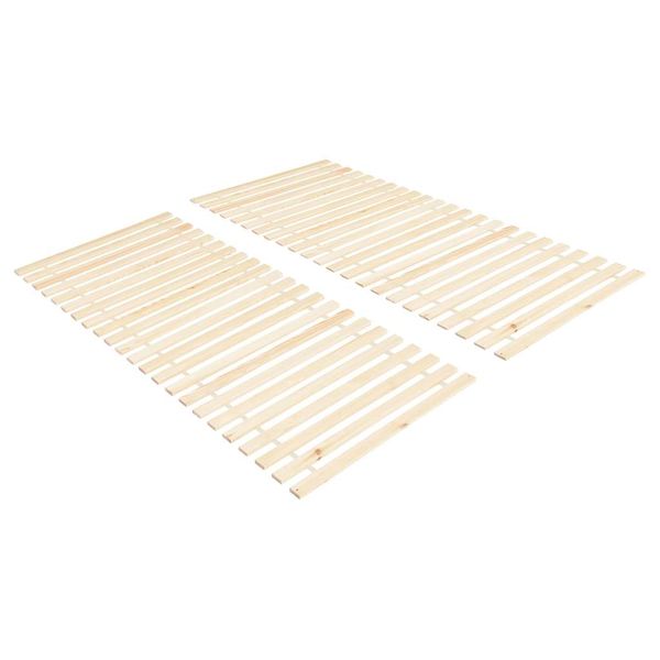 vidaXL Rolovateľné posteľné rošty 2ks s 23 lamelami 80x200 cm borovicový masív