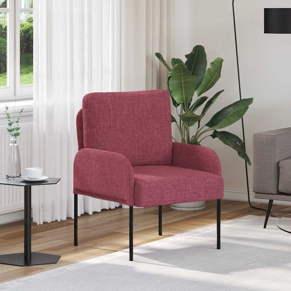 vidaXL Pohovky s vankúšom 55cm Víno červené Preglejka