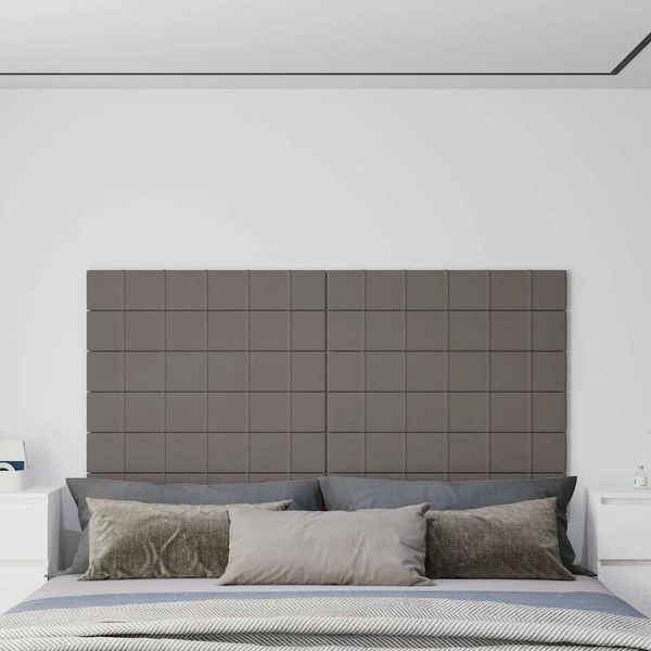 vidaXL Nástenné panely 12 ks bledosivé 90x15 cm látka 1,62 m²