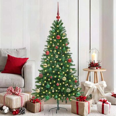 vidaXL Vianočný stromček s 150 LED-i so stojanom Zelená 150 cm PE