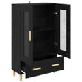 vidaXL Highboard Čierny dub 70 x 31 x 115 cm Kompozitné drevo