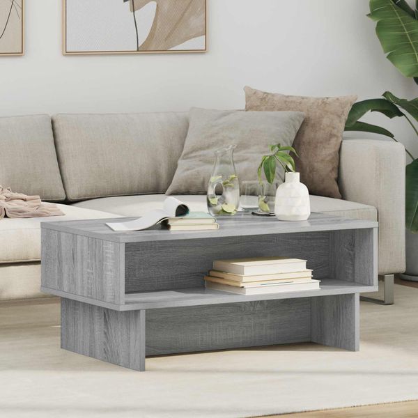 vidaXL Konferenčný stolík Sivý Sonoma 80 x 46 x 35 cm Kompozitné drevo