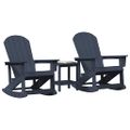 vidaXL Záhradný lounge set 3 ks Námornícka modrá HDPE