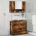 vidaXL Sada kúpeľňového nábytku 2 ks Dymová dub 76,5 x 35 x 64 cm