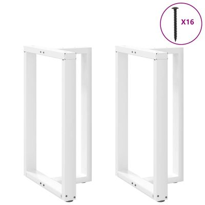 vidaXL Nohy barového stola v tvare T, 2 ks, biele, 60x35x(90-91) cm, oceľové