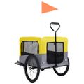 vidaXL Vozík pre domáce zvieratá na bicykel/beh 2-v-1, žlto sivý
