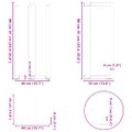 vidaXL Nohy barového stola v tvare T, 2 ks, antracitové, 40x35x(90-91) cm, oceľ