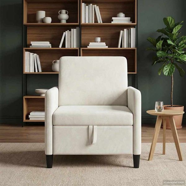 vidaXL Sofa s úložným priestorom Krémová 72 x 78 x 87 cm Polyester