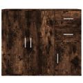 vidaXL Komoda dymový dub 91x29,5x75 cm spracované drevo