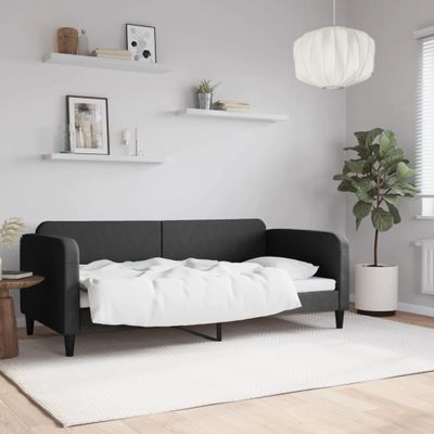 vidaXL Denná posteľ čierna 90x190 cm látka