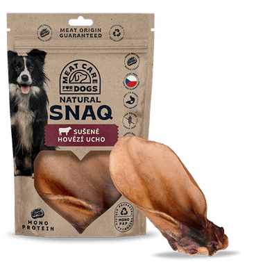 DOG SNAQ 99190 doplnkové krmivo pre psy - sušené hovädzie ucho 1ks