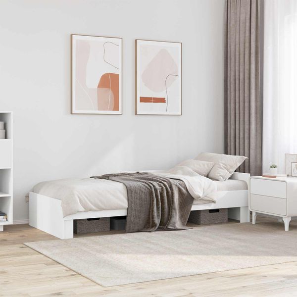 vidaXL Rám postele s čelom Biela 80 x 200 cm Kompozitné drevo
