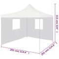vidaXL Profesionálny skladací párty stan+2 steny 3x3 m, oceľ, biely