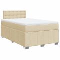 vidaXL Boxspring posteľ s matracom krémová 120x190 cm látka