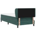 vidaXL Posteľ s pružinovým rámom Tmavozelená 90 x 190 cm Zamat