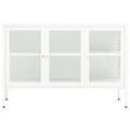 vidaXL Komoda biela 105x35x70 cm oceľ a sklo