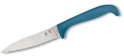 Spyderco K20SBL Counter Puppy Serrated Blue kuchynský nôž 9 cm, Satin, modrá, plast