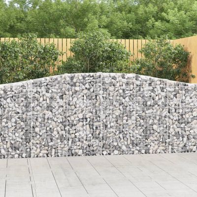 vidaXL Oblúkové gabiónové koše 3ks 400x30x100/120cm pozinkované železo
