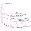 vidaXL Posteľný rám boxsping s matracom ružový 90x200 cm zamat