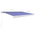 vidaXL Ručne ovládaná kazetová markíza modro-biela 350x250 cm