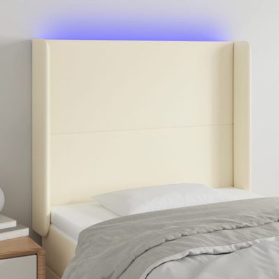 vidaXL Čelo postele krémové 93x16x118/128 cm umelá koža