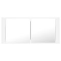 vidaXL Kúpeľňová skrinka s LED a zrkadlom, biela 100x12x45 cm, akryl