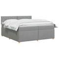 vidaXL Posteľ boxspring s matracom Svetlosivá 200 x 200 cm Látka