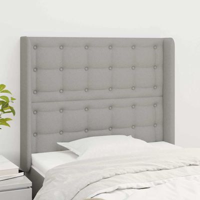 vidaXL Čelo postele so záhybmi bledosivé 103x16x118/128 cm látka