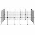 vidaXL 36-panelová klietka pre domáce zvieratá čierna 175x140x70 cm oceľ