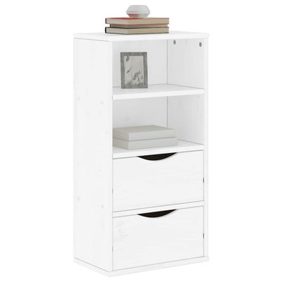 vidaXL bočná skrinka so zásuvkami ODDA biela 40x24x79cm masív borovica