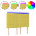 vidaXL Čelo postele s LED zelené 144x5x118/128 cm látka