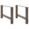 vidaXL Nohy konferenčného stolíka, prírodná oceľ, 2 ks, 70 x (42-43) cm, oceľ