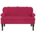 vidaXL Lavička s operadlom vínovo červená 119,5x64,5x75 cm zamat