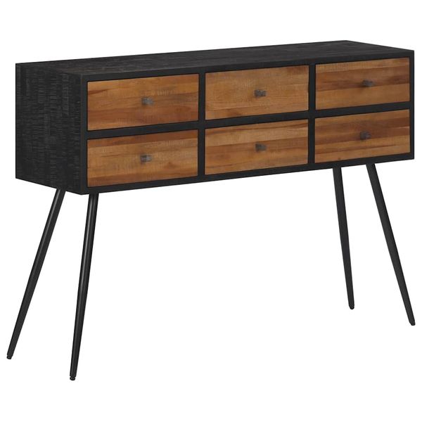 vidaXL Konzolový stolík so zásuvkami 116x30x76 cm recykl. tíkový masív