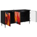 vidaXL TV skrinka HEESCH 102 x 33 x 51 cm Čierny dub Kompozitné drevo