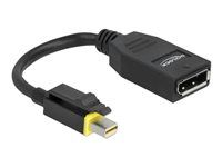 Adaptér DisplayPort - Mini DisplayPort (M) s jazýčkom do DisplayPort (F) - DisplayPort 1.4 - 15 cm - neobsahuje halogén, podpora 8K - čierna