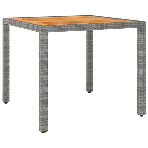 vidaXL Záhradný stôl sivý 90x90x75 cm polyratan