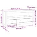 vidaXL TV skrinka biela 114x35x52 cm masívna borovica