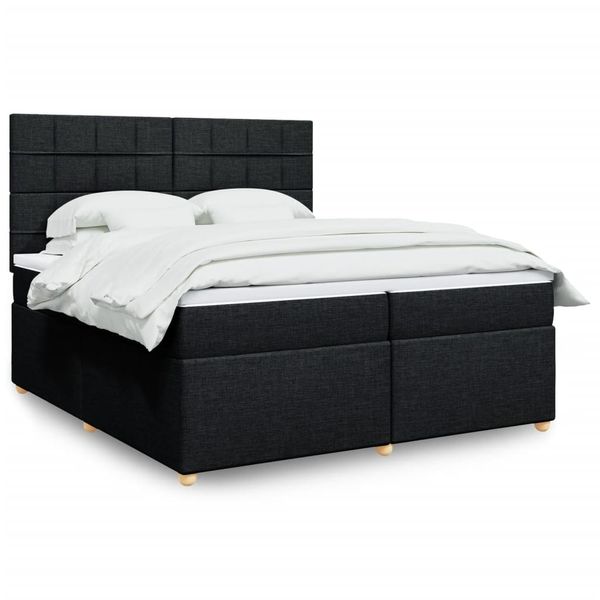 vidaXL Boxspring posteľ s matracom čierna 200x200 cm látka